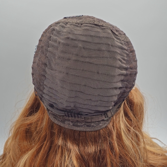 Uniwigs Ginger Spice Reddish Brown Highlighted Long Wavy Layered Lace Front Wig - Picture 11 of 11